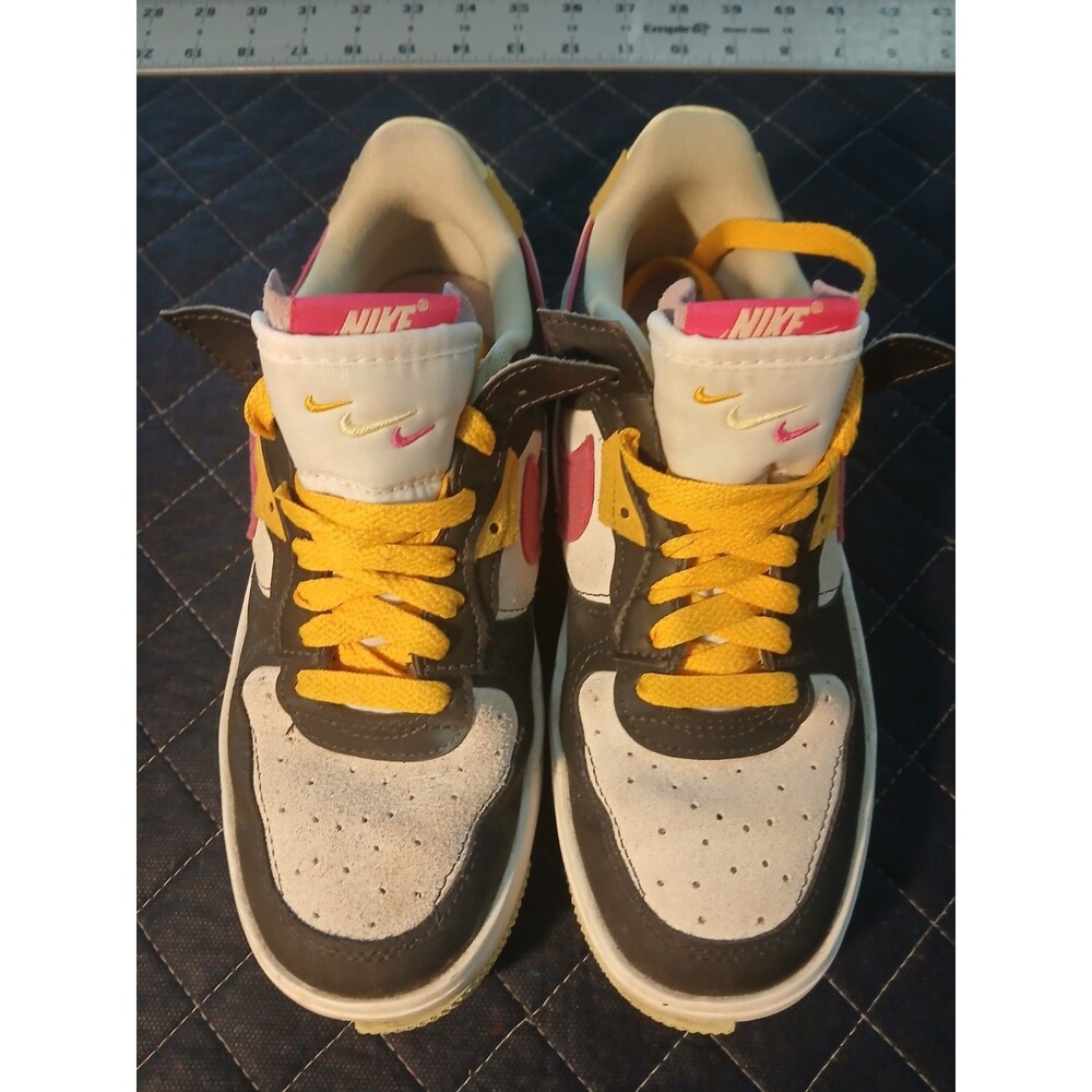 Nike AF1 Fontanka Womens Sneakers Off Noir Pink Prime & Yellow Color Size 6